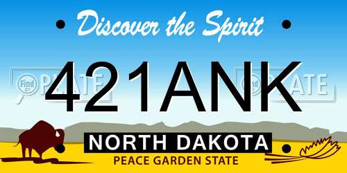 421ANK North Dakota License Plate