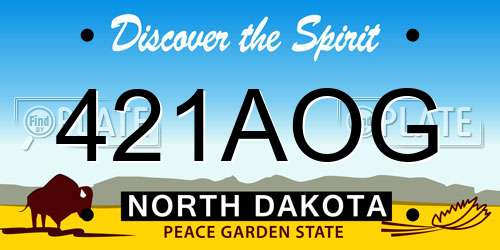 421AOG North Dakota License Plate