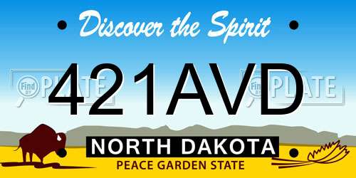 421AVD North Dakota License Plate