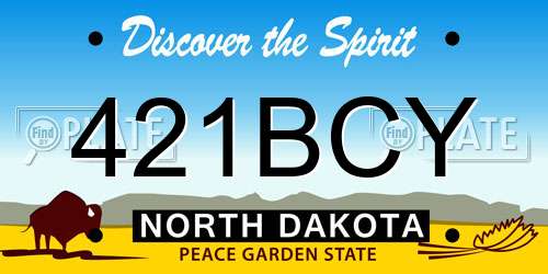 421BCY North Dakota License Plate
