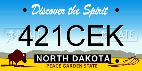 421CEK North Dakota License Plate