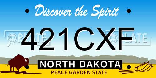 421CXF North Dakota License Plate