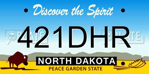 421DHR North Dakota License Plate