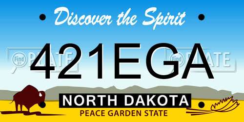 421EGA North Dakota License Plate