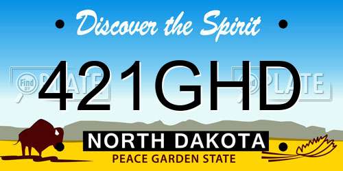 421GHD North Dakota License Plate