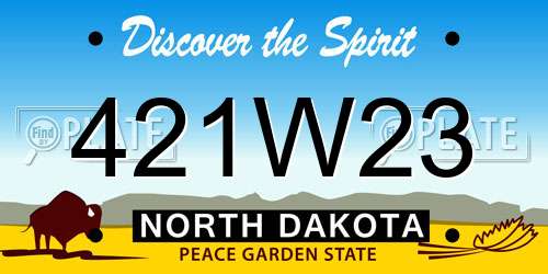 421W23 North Dakota License Plate