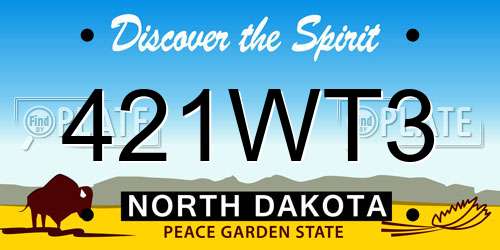 421WT3 North Dakota License Plate