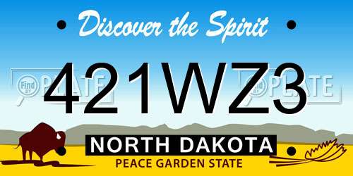 421WZ3 North Dakota License Plate