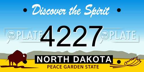 4227 North Dakota License Plate