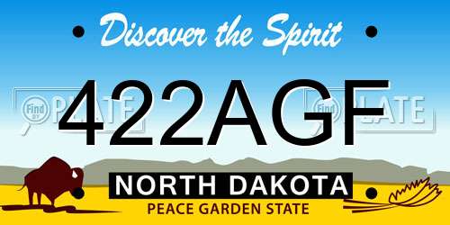 422AGF North Dakota License Plate