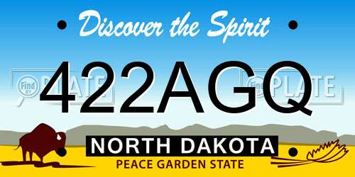 422AGQ North Dakota License Plate
