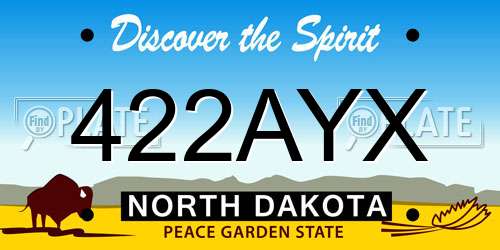 422AYX North Dakota License Plate