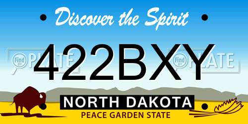 422BXY North Dakota License Plate