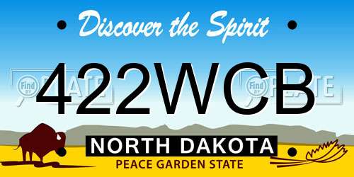 422WCB North Dakota License Plate