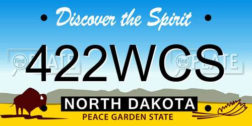 422WCS North Dakota License Plate