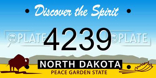 4239 North Dakota License Plate