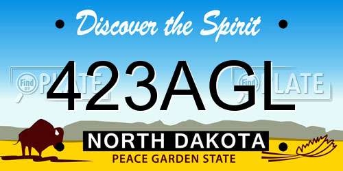 423AGL North Dakota License Plate