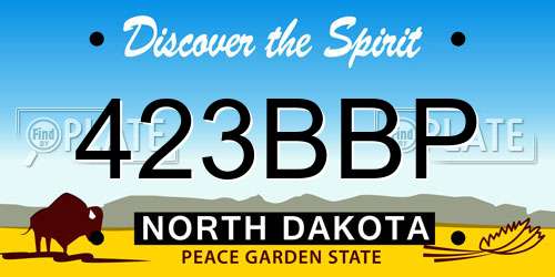 423BBP North Dakota License Plate