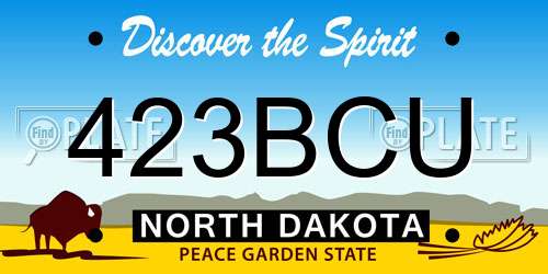 423BCU North Dakota License Plate