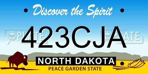 423CJA North Dakota License Plate