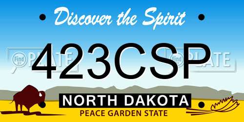 423CSP North Dakota License Plate