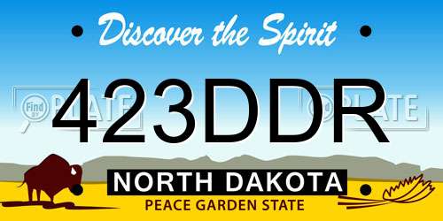 423DDR North Dakota License Plate