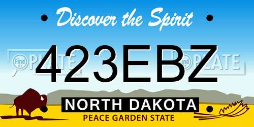 423EBZ North Dakota License Plate