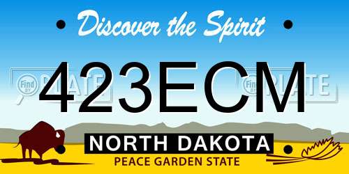 423ECM North Dakota License Plate