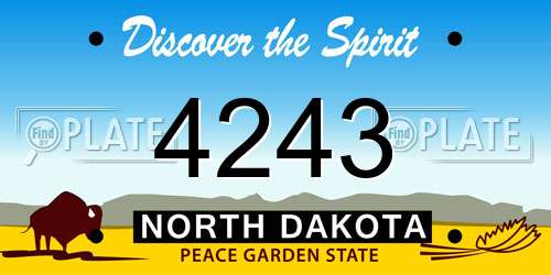 4243 North Dakota License Plate