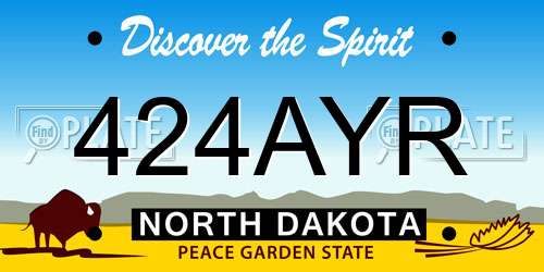 424AYR North Dakota License Plate