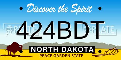 424BDT North Dakota License Plate