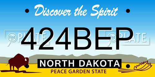 424BEP North Dakota License Plate