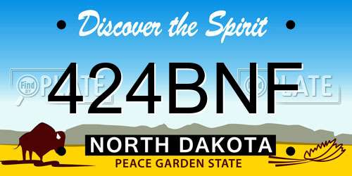 424BNF North Dakota License Plate