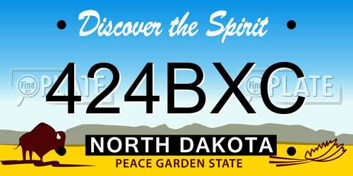 424BXC North Dakota License Plate