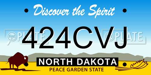 424CVJ North Dakota License Plate