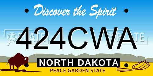424CWA North Dakota License Plate