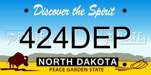 424DEP North Dakota License Plate