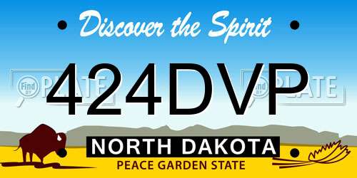 424DVP North Dakota License Plate