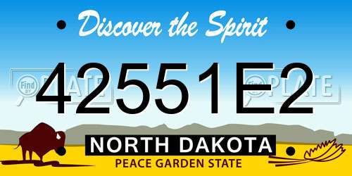42551E2 North Dakota License Plate