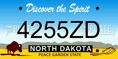 4255ZD North Dakota License Plate
