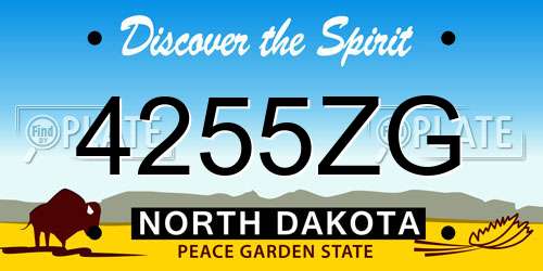 4255ZG North Dakota License Plate