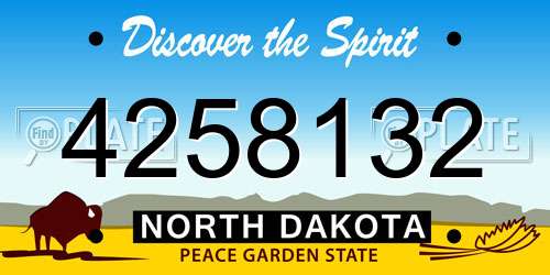 4258132 North Dakota License Plate