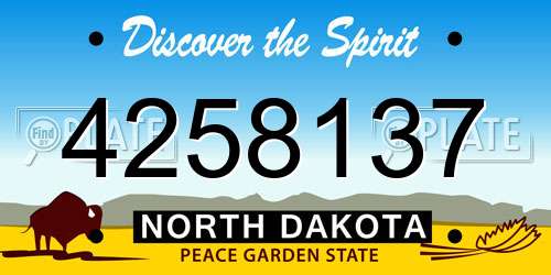 4258137 North Dakota License Plate