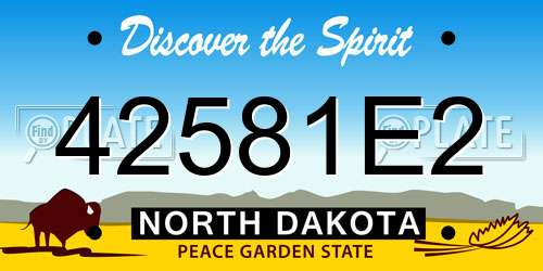 42581E2 North Dakota License Plate