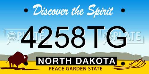 4258TG North Dakota License Plate