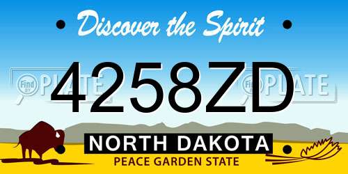 4258ZD North Dakota License Plate