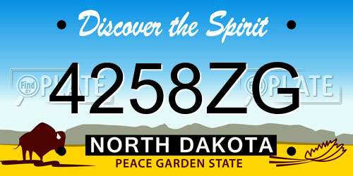 4258ZG North Dakota License Plate