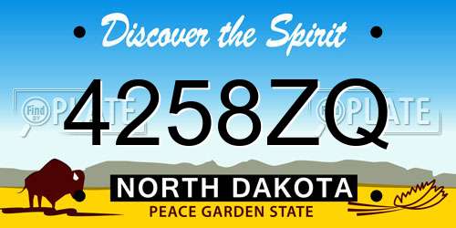 4258ZQ North Dakota License Plate