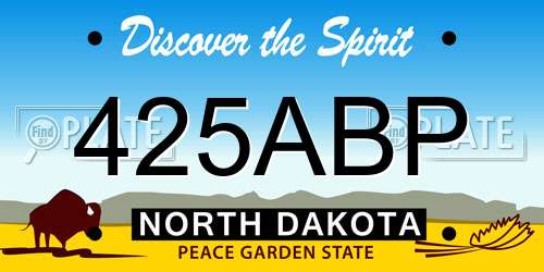 425ABP North Dakota License Plate