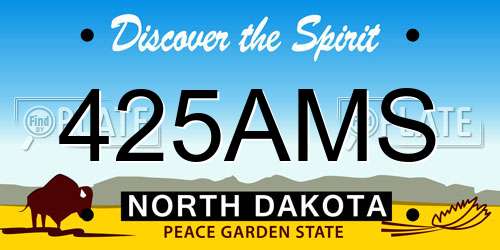 425AMS North Dakota License Plate